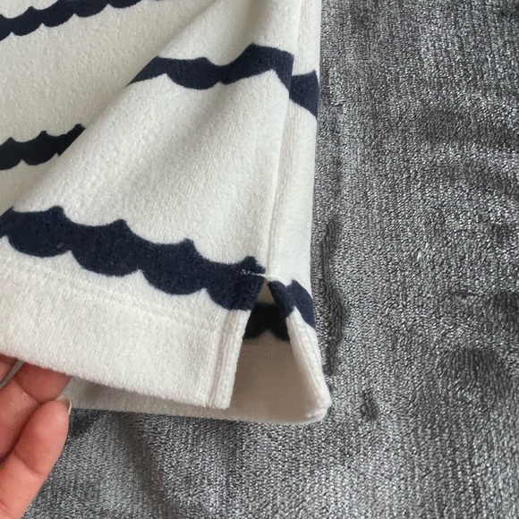 Dudley Stephens Seabreeze Dress Terry Fleece Navy Scallop Striped XXL Nautical - Picture 13 of 13